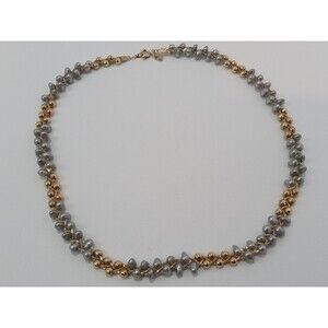 Vintage Citation Braided Goldtone Faux Pearl Beaded Collar Necklace